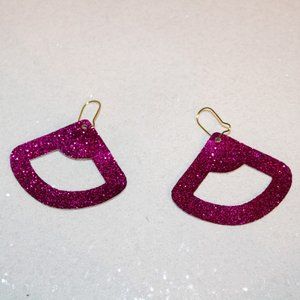 Glitter faux leather earrings
